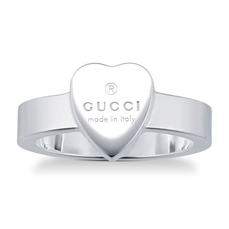 gucci silver ring heart|Gucci trademark silver heart ring.